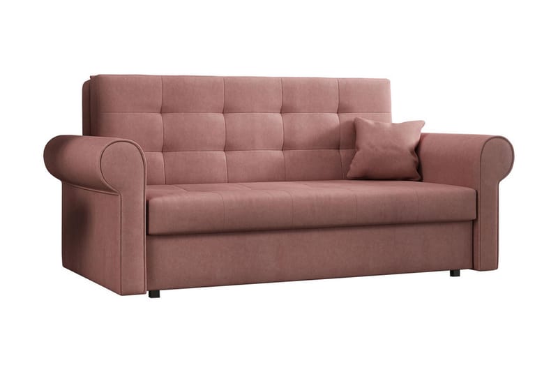 Bensbyn Bäddsoffa - Rosa - Bäddsoffa - Bäddsoffa 3 sits - Sammetssoffa