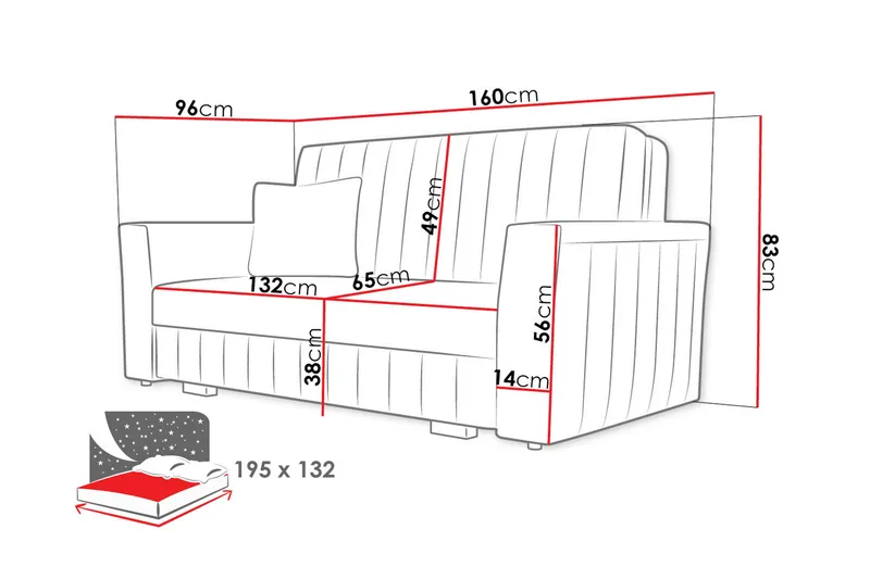 Bensbyn Bäddsoffa - Rosa - Möbler - Soffa - Bäddsoffa