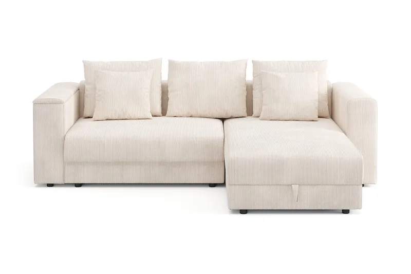 Bergen Extra djup 3-sits Bäddsoffa med Divan och Bäddmadrass i Latex och Tvättbar klädsel - Beige - Möbler - Soffa - Bäddsoffa - Bäddsoffa divan