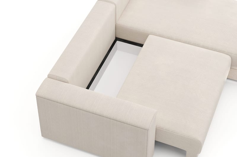 Bergen Extra djup 3-sits Bäddsoffa med Divan och Bäddmadrass i Latex och Tvättbar klädsel - Beige - Möbler - Soffa - Bäddsoffa - Bäddsoffa divan