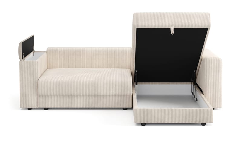 Bergen Extra djup 3-sits Bäddsoffa med Divan och Bäddmadrass i Latex och Tvättbar klädsel - Beige - Möbler - Soffa - Bäddsoffa - Bäddsoffa divan