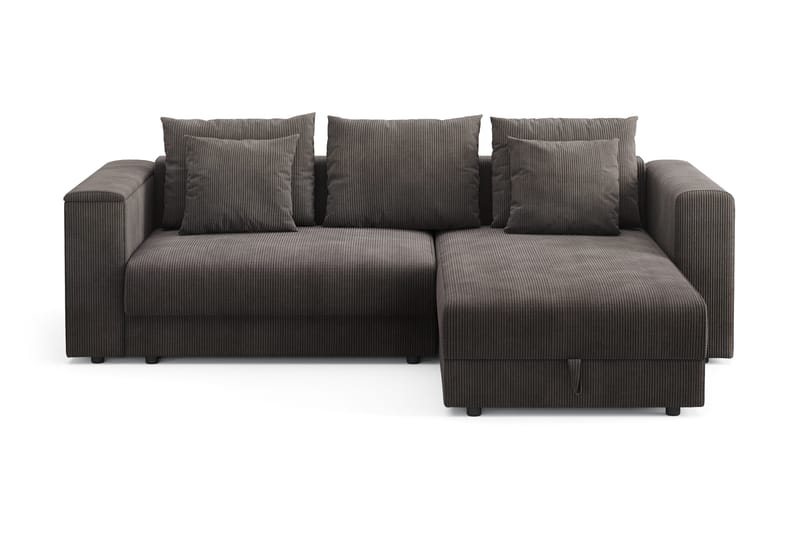 Bergen Extra djup 3-sits Bäddsoffa med Divan och Bäddmadrass i Latex och Tvättbar klädsel, Brun Manchester