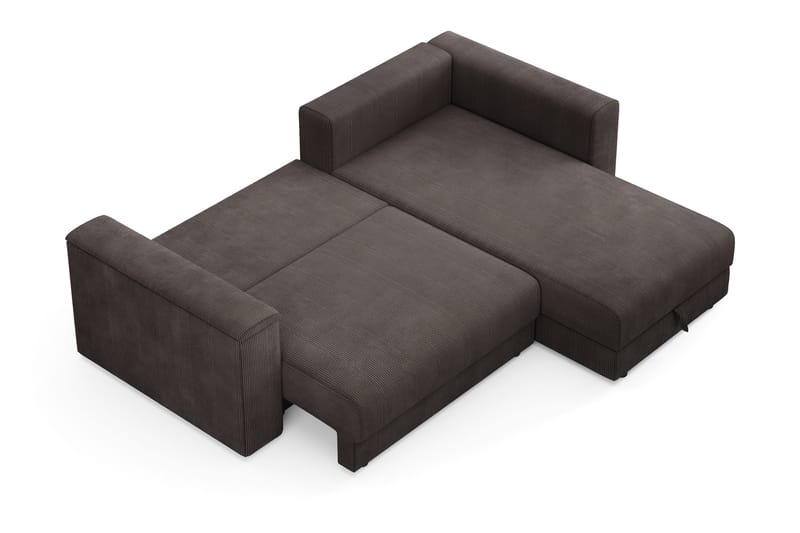 Bergen Extra djup 3-sits Bäddsoffa med Divan och Bäddmadrass i Latex och Tvättbar klädsel - Brun Manchester - Möbler - Soffa - Bäddsoffa - Bäddsoffa divan