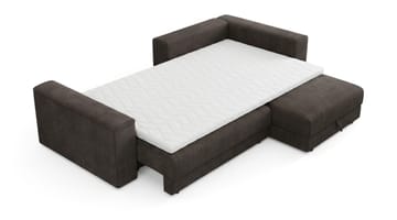 Bergen Extra djup 3-sits Bäddsoffa med Divan och Bäddmadrass i Latex och Tvättbar klädsel - Taupe - Möbler - Soffa - Bäddsoffa