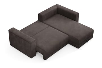 Bergen Extra djup 3-sits Bäddsoffa med Divan och Bäddmadrass i Latex och Tvättbar klädsel - Taupe - Möbler - Soffa - Bäddsoffa