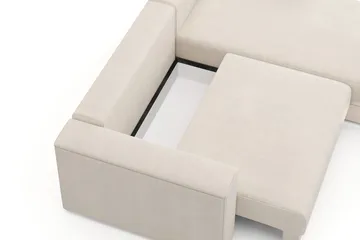 Bergen Extra djup 3-sits Bäddsoffa med Divan och Bäddmadrass i Memoryskum och Tvättbar klädsel - Beige - Möbler - Soffa - Bäddsoffa