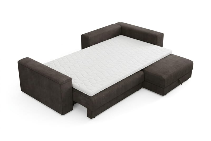Bergen Extra djup 3-sits Bäddsoffa med Divan och Bäddmadrass i Polyesterskum och Tvättbar klädsel - Mörkgrå - Möbler - Soffa - Bäddsoffa - Bäddsoffa divan