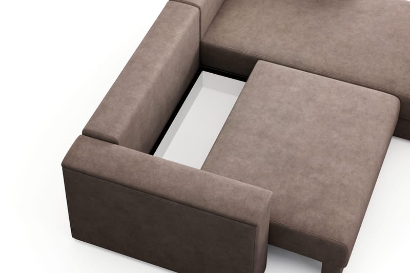 Bergen Extra djup 3-sits Bäddsoffa med Divan och Bäddmadrass i Polyesterskum och Tvättbar klädsel - Beige Tyg - Möbler - Soffa - Bäddsoffa - Bäddsoffa divan