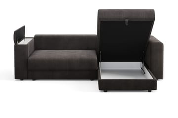 Bergen Extra djup 3-sits Bäddsoffa med Divan och Bäddmadrass i Polyesterskum och Tvättbar klädsel - Taupe - Möbler - Soffa - Bäddsoffa