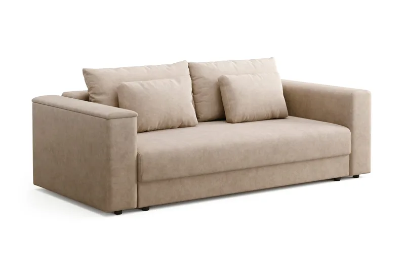 Bergen Extra Djup 3-sits Bäddsoffa med förvaring - Beige - Möbler - Soffa - Bäddsoffa