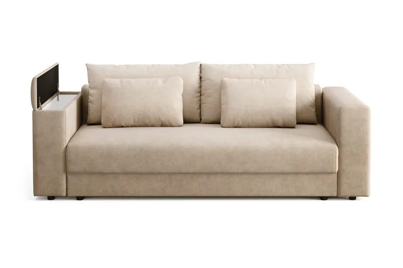 Bergen Extra Djup 3-sits Bäddsoffa med förvaring - Beige - Möbler - Soffa - Bäddsoffa