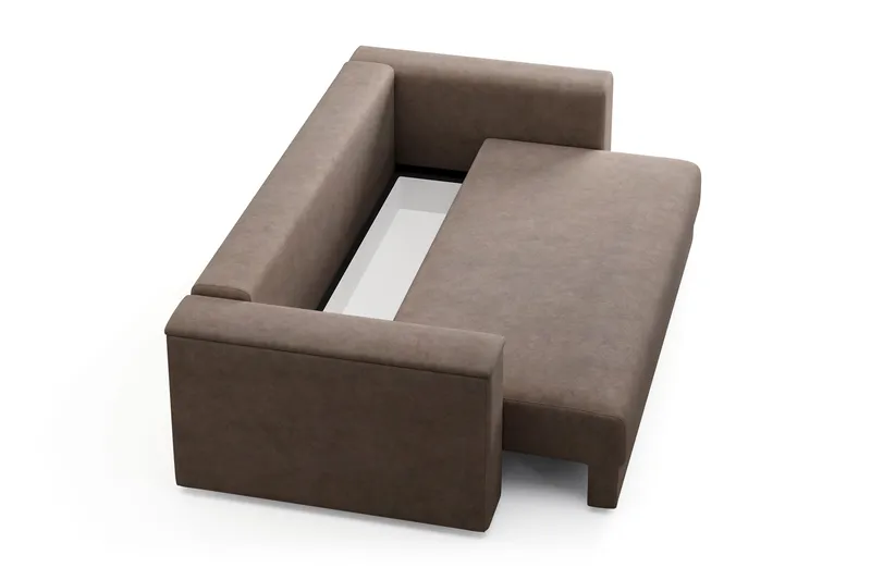 Bergen Extra Djup 3-sits Bäddsoffa med förvaring - Brun - Möbler - Soffa - Bäddsoffa