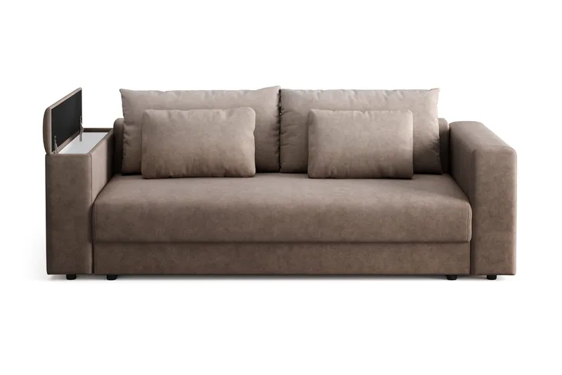Bergen Extra Djup 3-sits Bäddsoffa med förvaring - Brun - Möbler - Soffa - Bäddsoffa