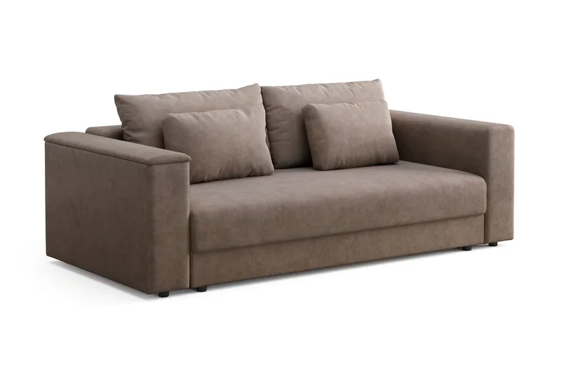 Bergen Extra Djup 3-sits Bäddsoffa med förvaring - Brun - Möbler - Soffa - Bäddsoffa