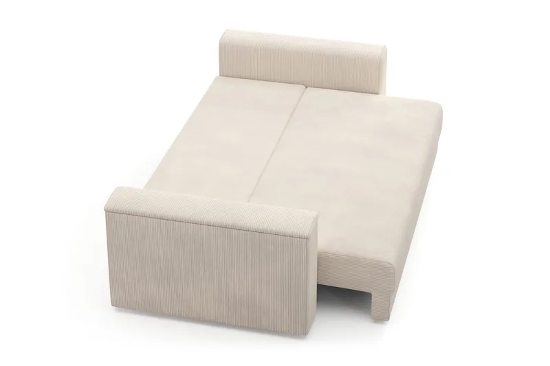 Bergen Extra Djup 3-sits Bäddsoffa med förvaring i manchester - Beige - Möbler - Soffa - Bäddsoffa