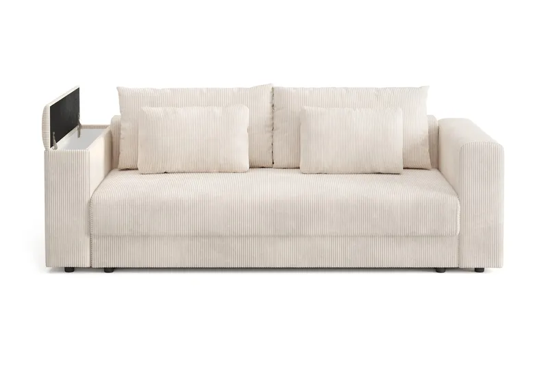 Bergen Extra Djup 3-sits Bäddsoffa med förvaring i manchester - Beige - Möbler - Soffa - Bäddsoffa