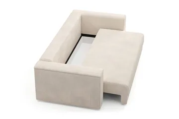 Bergen Extra Djup 3-sits Bäddsoffa med förvaring i manchester - Beige - Möbler - Soffa - Bäddsoffa