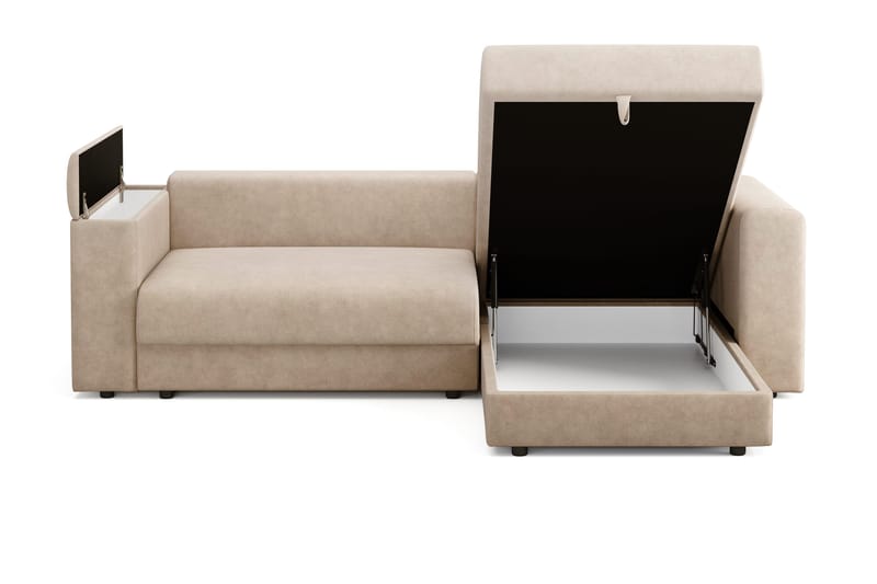 Bergen Extra Djup 3-sits Bäddsoffa med vändbar divan och förvaring - Beige - Möbler - Soffa - Bäddsoffa