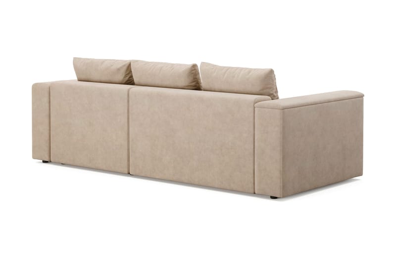 Bergen Extra Djup 3-sits Bäddsoffa med vändbar divan och förvaring - Beige - Möbler - Soffa - Bäddsoffa