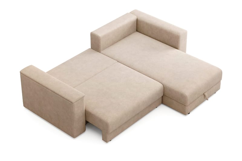 Bergen Extra Djup 3-sits Bäddsoffa med vändbar divan och förvaring - Beige - Möbler - Soffa - Bäddsoffa