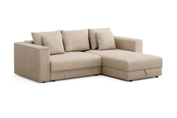 Bergen Extra Djup 3-sits Bäddsoffa med vändbar divan och förvaring - Beige - Möbler - Soffa - Bäddsoffa