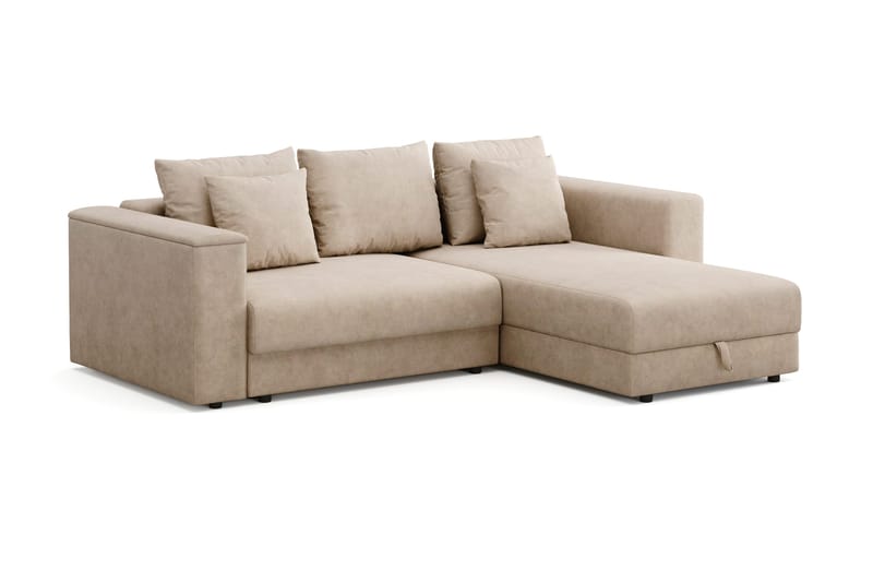 Bergen Extra Djup 3-sits Bäddsoffa med vändbar divan och förvaring - Beige - Möbler - Soffa - Bäddsoffa