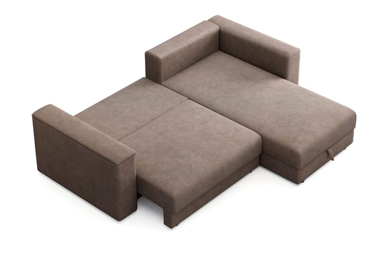 Bergen Extra Djup 3-sits Bäddsoffa med vändbar divan och förvaring - Brun - Möbler - Soffa - Bäddsoffa