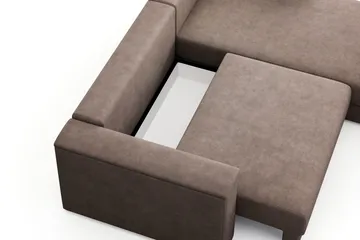 Bergen Extra Djup 3-sits Bäddsoffa med vändbar divan och förvaring - Brun - Möbler - Soffa - Bäddsoffa