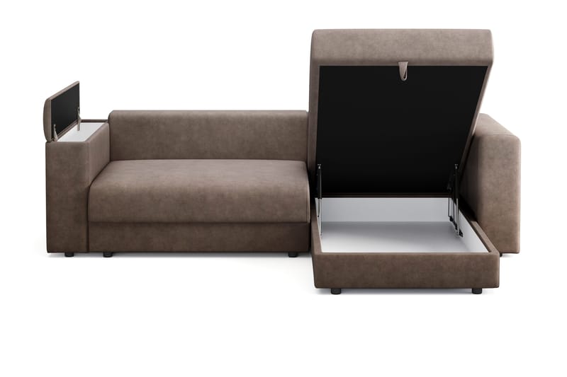 Bergen Extra Djup 3-sits Bäddsoffa med vändbar divan och förvaring - Brun - Möbler - Soffa - Bäddsoffa