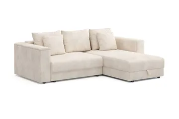 Bergen Extra Djup 3-sits Bäddsoffa med vändbar divan och förvaring i manchester - Beige - Möbler - Soffa - Bäddsoffa