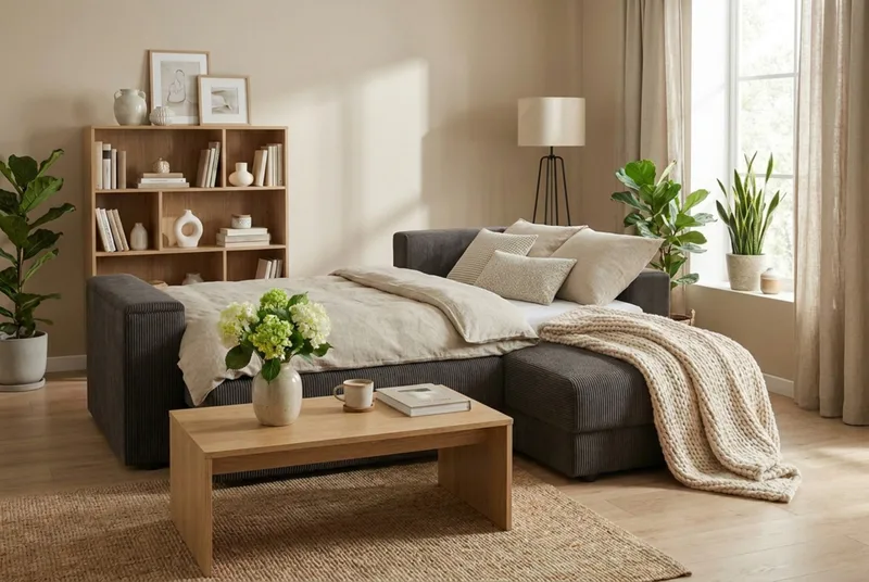 Bergen Extra Djup 3-sits Bäddsoffa med vändbar divan och förvaring i manchester - Mörkgrå - Möbler - Soffa - Bäddsoffa