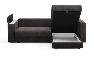 Bergen Extra Djup 3-sits Bäddsoffa med vändbar divan och förvaring i manchester - Taupe - Möbler - Soffa - Bäddsoffa