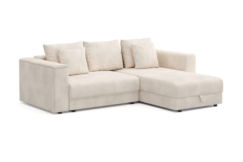 Bergen Extra Djup Framåtbäddad 3-sits Bäddsoffa med vändbar divan och förvaring i manchester - Beige - Möbler - Soffa - Bäddsoffa