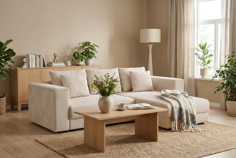 Bergen Extra Djup Framåtbäddad 3-sits Bäddsoffa med vändbar divan och förvaring i manchester - Beige - Möbler - Soffa - Bäddsoffa
