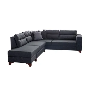 Bervik Hörnsoffa 230x90x150 cm - Antracit - Möbler - Soffa - Bäddsoffa - Hörnbäddsoffa