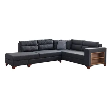 Bervik Hörnsoffa 230x90x150 cm - Antracit - Möbler - Soffa - Bäddsoffa - Hörnbäddsoffa