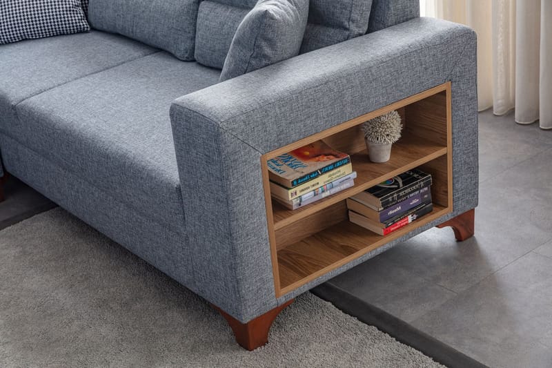 Bervik Hörnsoffa 230x90x150 cm - Grå - Möbler - Soffa - Bäddsoffa