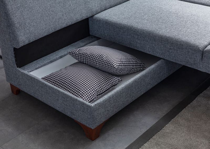Bervik Hörnsoffa 230x90x150 cm - Grå - Möbler - Soffa - Bäddsoffa