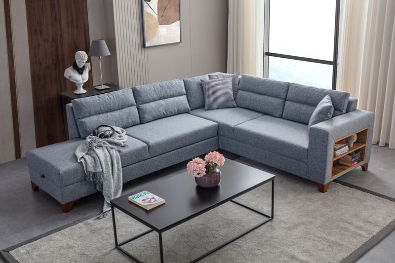 Bervik Hörnsoffa 230x90x150 cm - Grå - Möbler - Soffa - Bäddsoffa