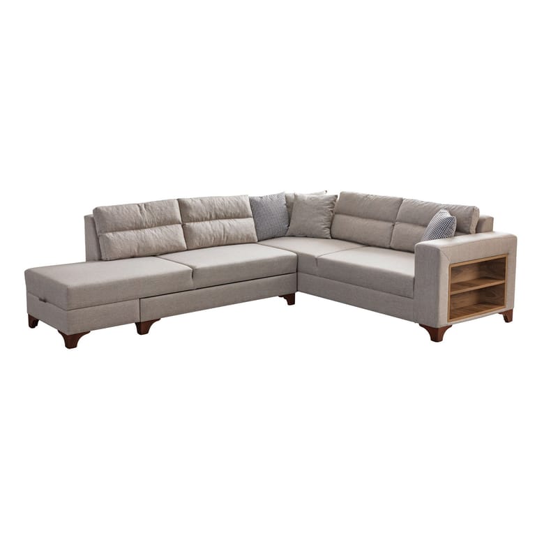 Bervik Hörnsoffa 230x90x150 cm - Kräm - Möbler - Soffa - Bäddsoffa