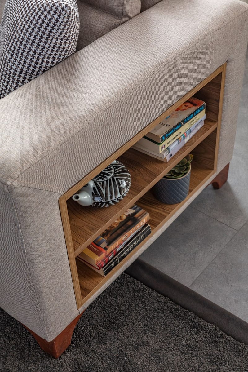 Bervik Hörnsoffa 230x90x150 cm - Kräm - Möbler - Soffa - Bäddsoffa