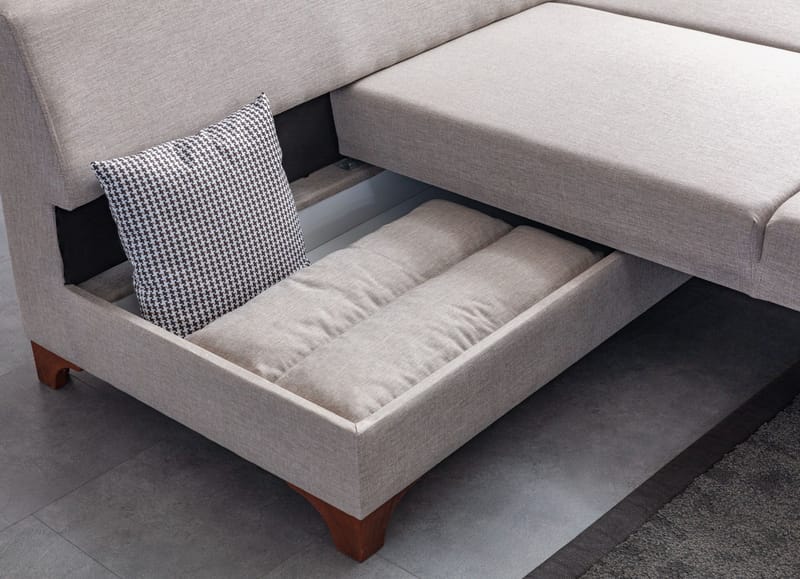 Bervik Hörnsoffa 230x90x150 cm - Kräm - Möbler - Soffa - Bäddsoffa