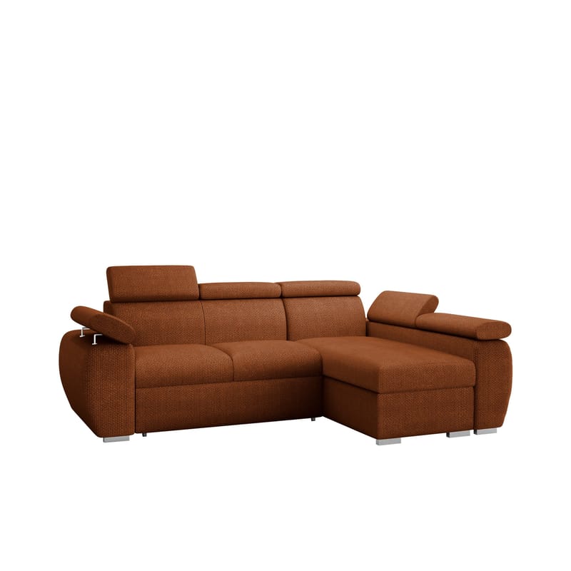 Binche 3-sits Bäddsoffa divan höger med förvaring, brun