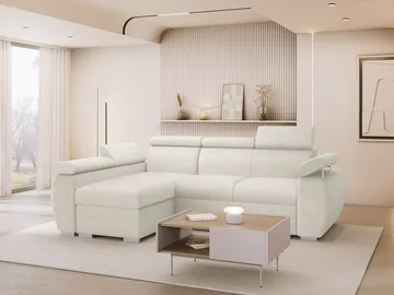Binche 3-sits Bäddsoffa divan vänster med förvaring - beige - Möbler - Soffa - Bäddsoffa