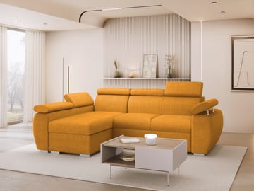 Binche 3-sits Bäddsoffa divan vänster med förvaring - gul - Möbler - Soffa - Bäddsoffa