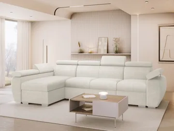 Binche 4-sits Bäddsoffa divan vänster med förvaring - beige - Möbler - Soffa - Bäddsoffa