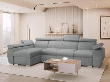 Binche 4-sits Bäddsoffa divan vänster med förvaring - grå - Möbler - Soffa - Bäddsoffa