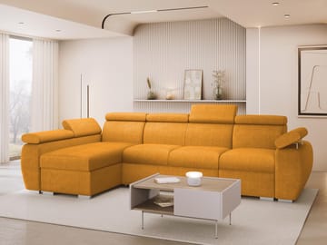 Binche 4-sits Bäddsoffa divan vänster med förvaring - gul - Möbler - Soffa - Bäddsoffa