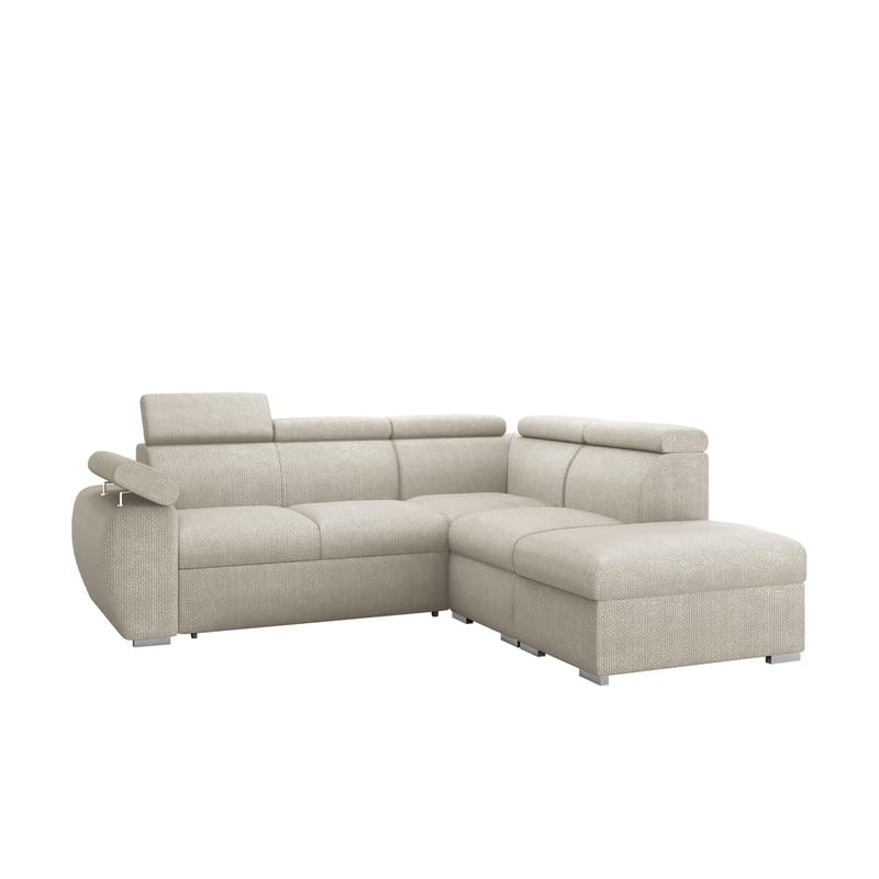 Binche 4-sits Bäddsoffa schäslong höger med förvaring, beige