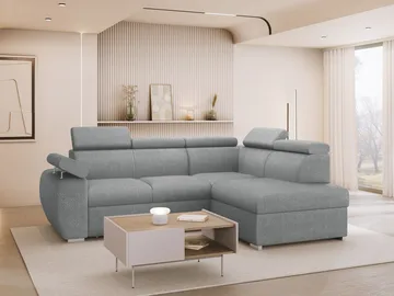 Binche 4-sits Bäddsoffa schäslong höger med förvaring - grå - Möbler - Soffa - Bäddsoffa